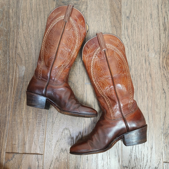 LUCCESE western topstitch design boots - Picture 5 of 15